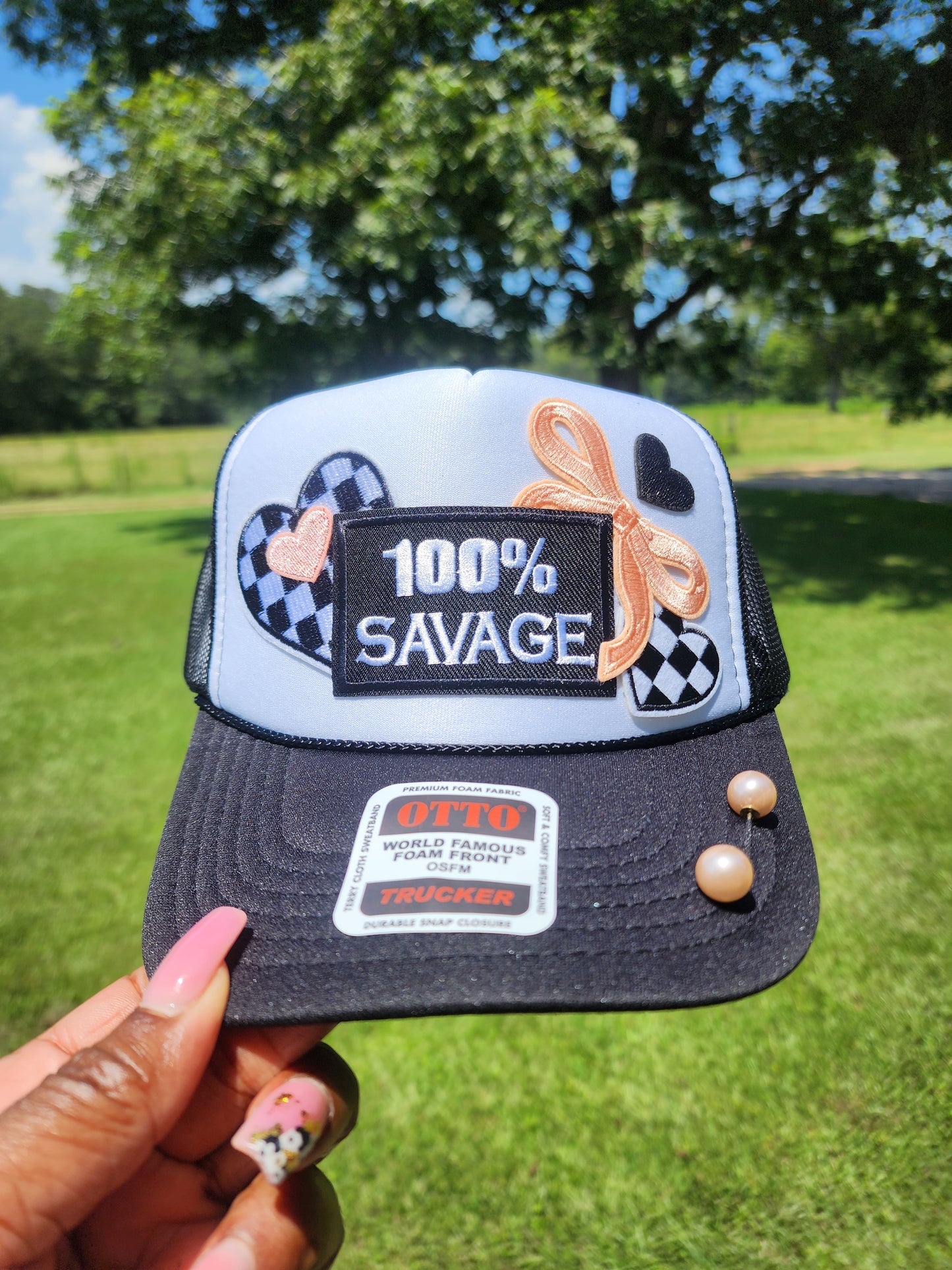 Black and Peach 100% savage