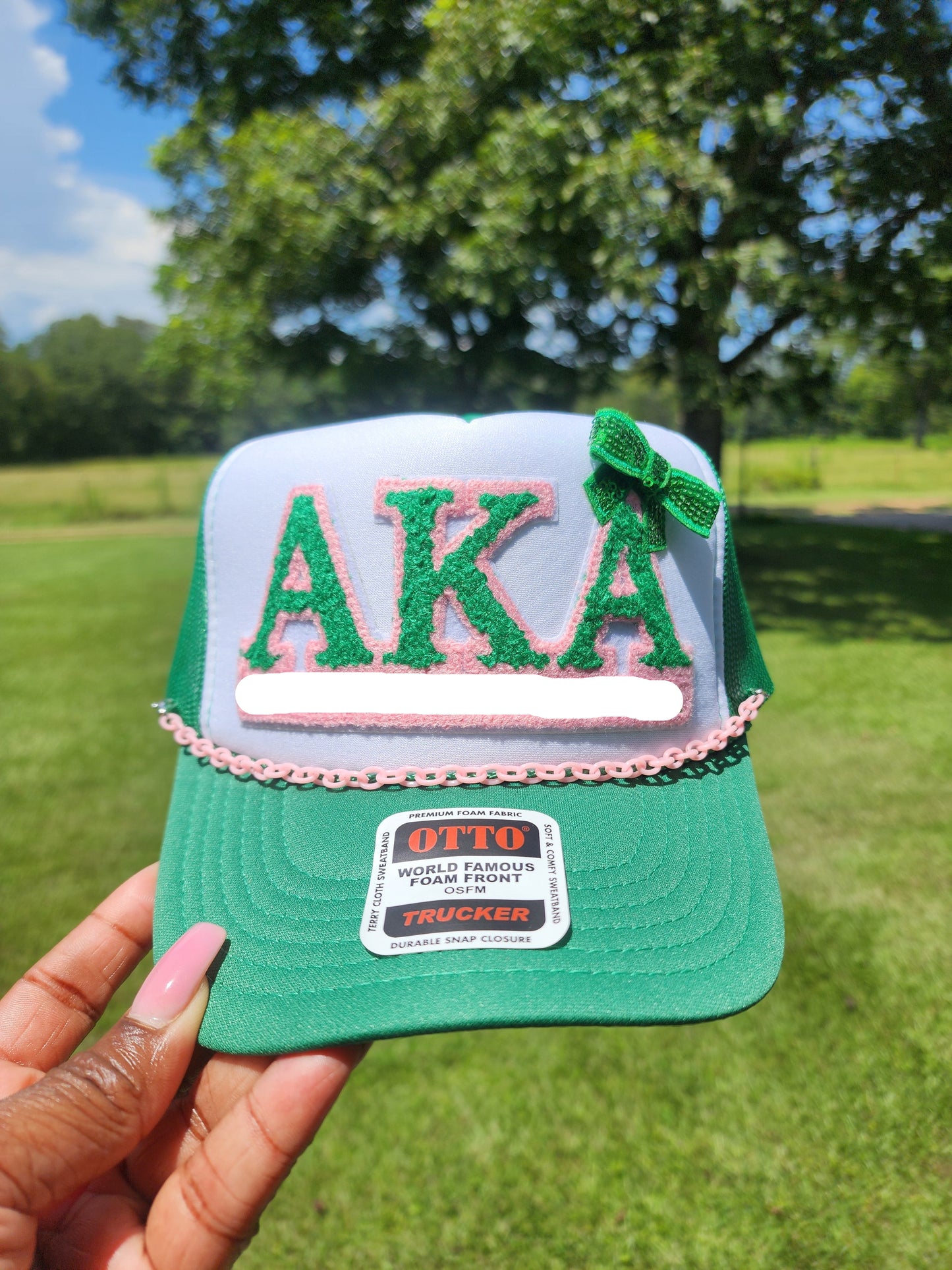 Pink & Green Greek Letters
