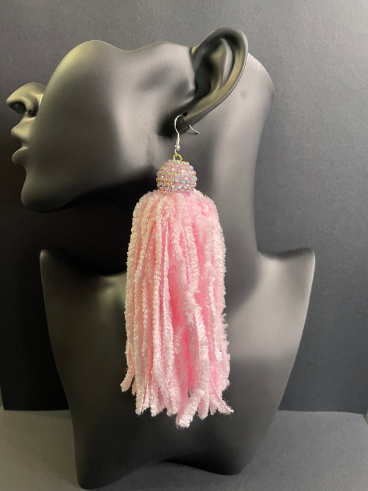 Large Pink Dangle Earrings