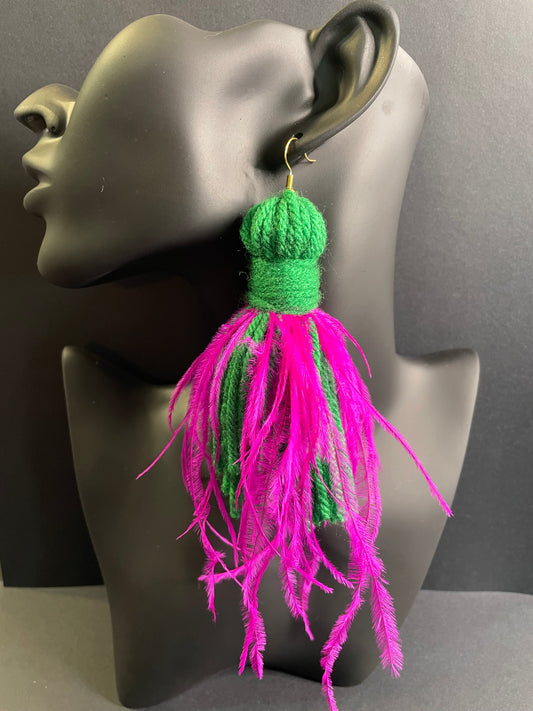 Green/Pink Exquisite Earrings