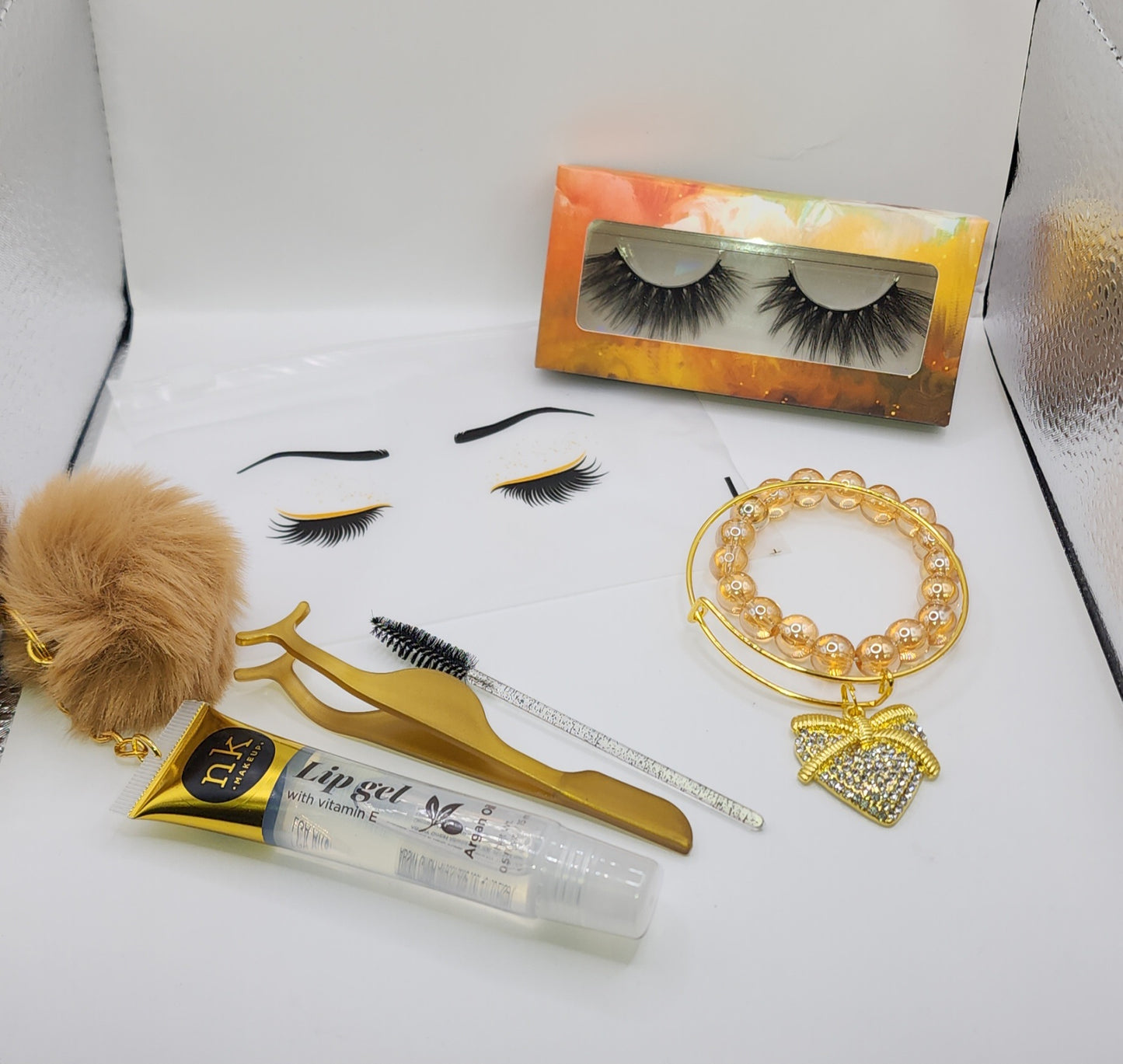 Gold Heart Lash Set