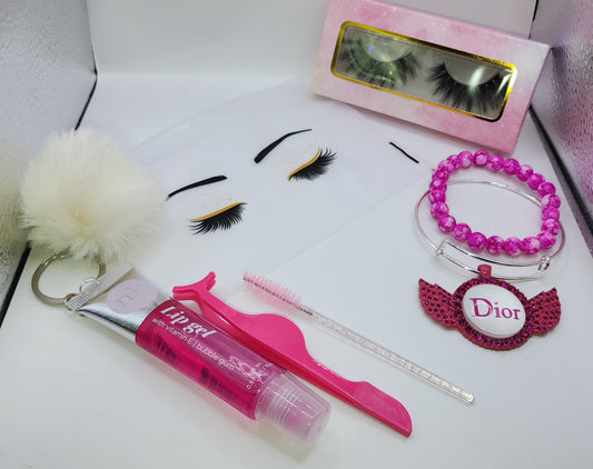 Pink Dior Lash Set