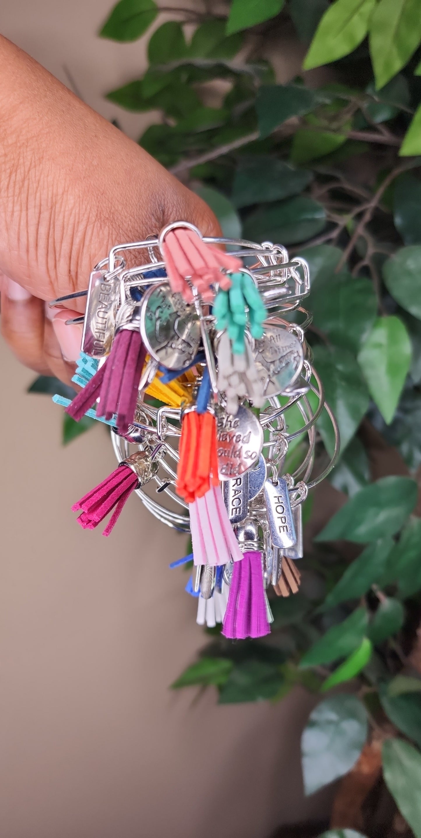 Silver Colorful Basic Bangles